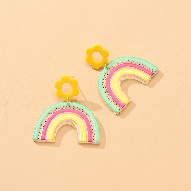 Fashion Rainbow Earrings Acrylic Rainbow Stud Earrings,Stud Earrings