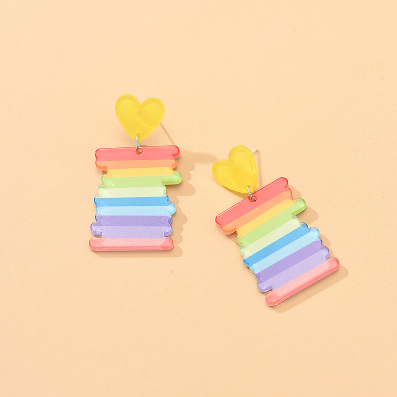 Fashion Colorful Earrings Acrylic Rainbow Bar Earrings,Stud Earrings