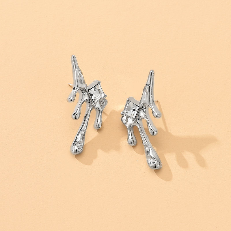 Fashion Silver Color Alloy Geometric Lava Stud Earrings,Stud Earrings