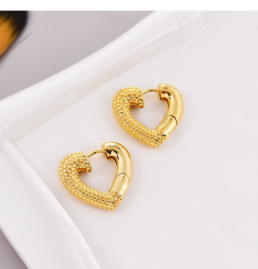 Fashion Gold Copper Heart Earrings,Earrings