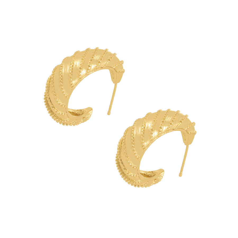 Fashion Gold Copper Thread C-shaped Stud Earrings,Earrings