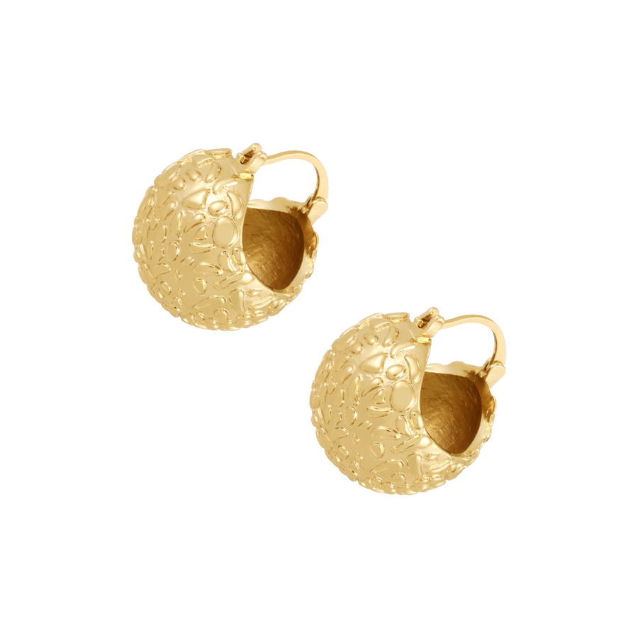 Fashion Gold Copper Round Stud Earrings,Earrings