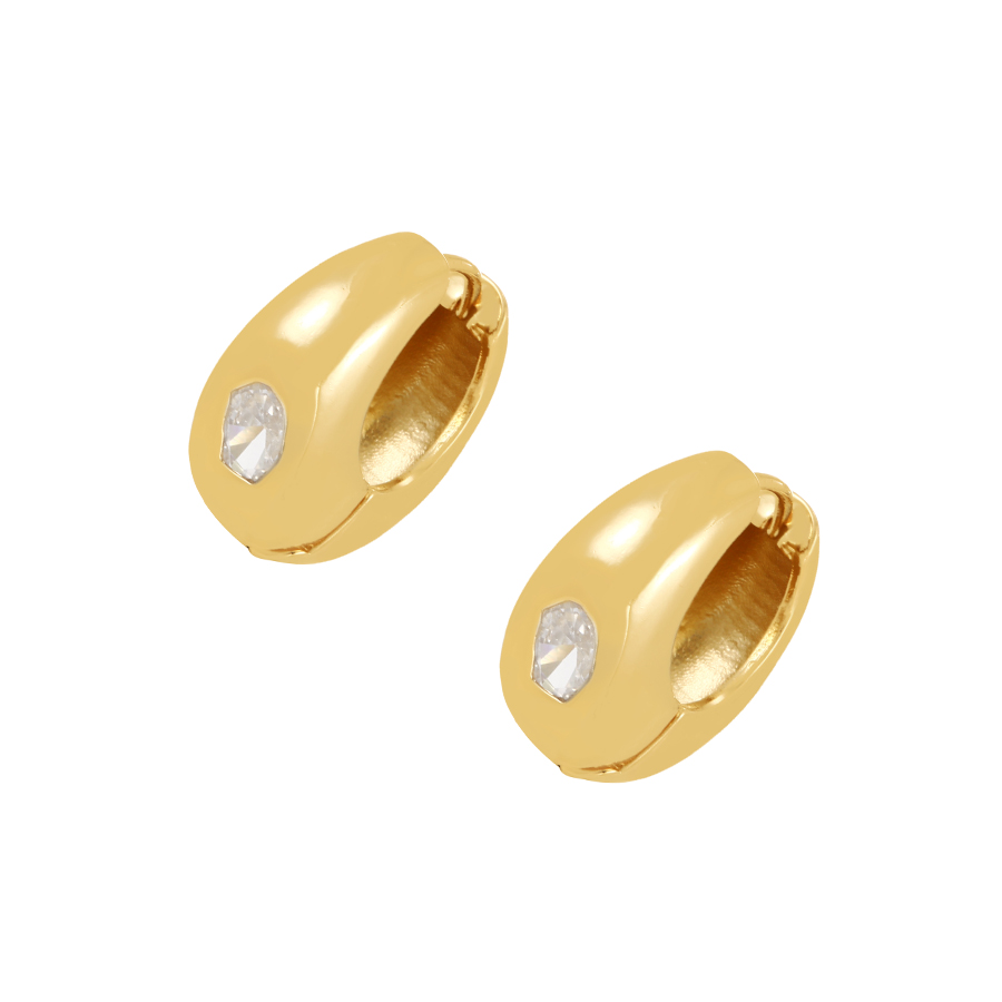 Fashion Gold Copper Set Zircon Geometric Earrings,Earrings