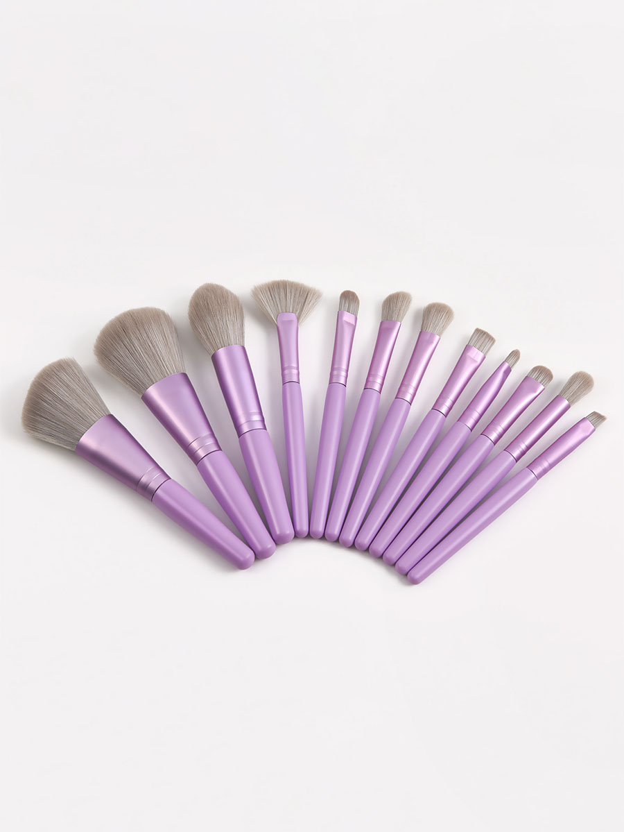 Fashion Purple Set Of 12 Portable Professional Purple Makeup Brushes,Beauty tools