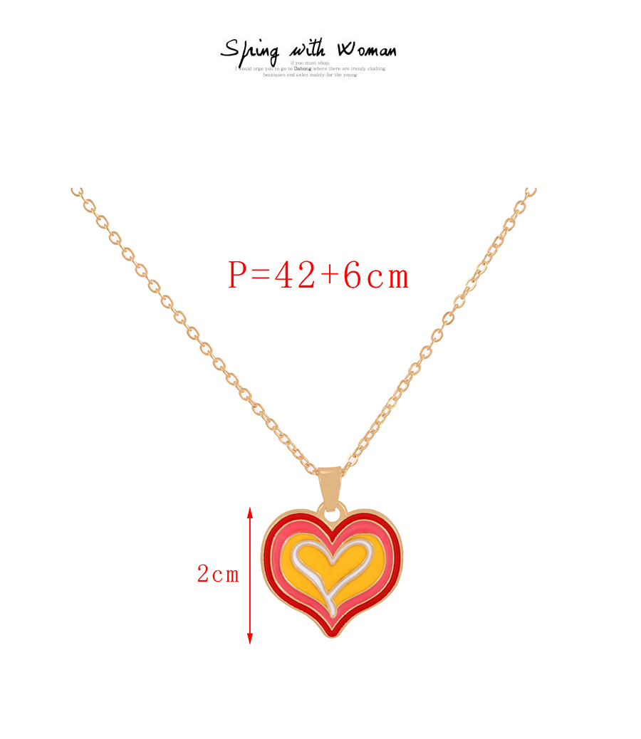 Fashion Pink-2 Alloy Drip Oil Flower Letter Love Pendant Necklace,Pendants