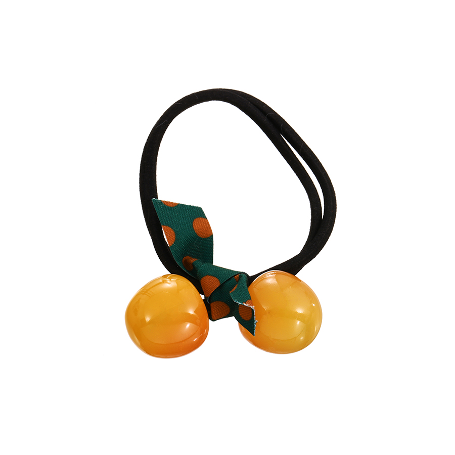 Fashion Orange Resin Cherry Double Layer Hair Rope,Hair Ring