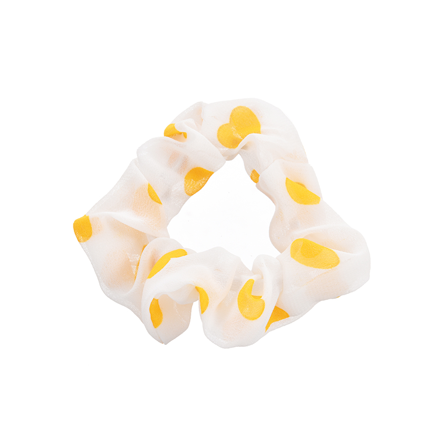 Fashion Yellow Fabric Print Crinkle Headband,Hair Ring