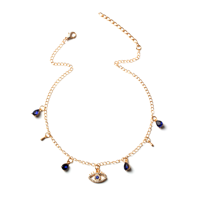 Fashion Gold Alloy Diamond Eye Necklace,Pendants