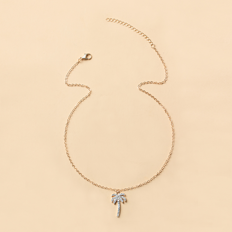 Fashion Gold Alloy Diamond Coconut Necklace,Pendants