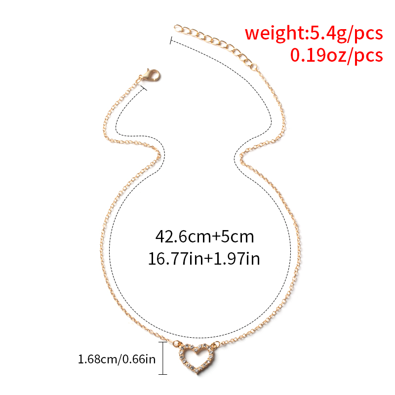 Fashion Silver Alloy Diamond Heart Necklace,Pendants