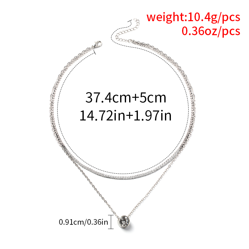 Fashion Gold Alloy Geometric Double Layer Necklace,Multi Strand Necklaces