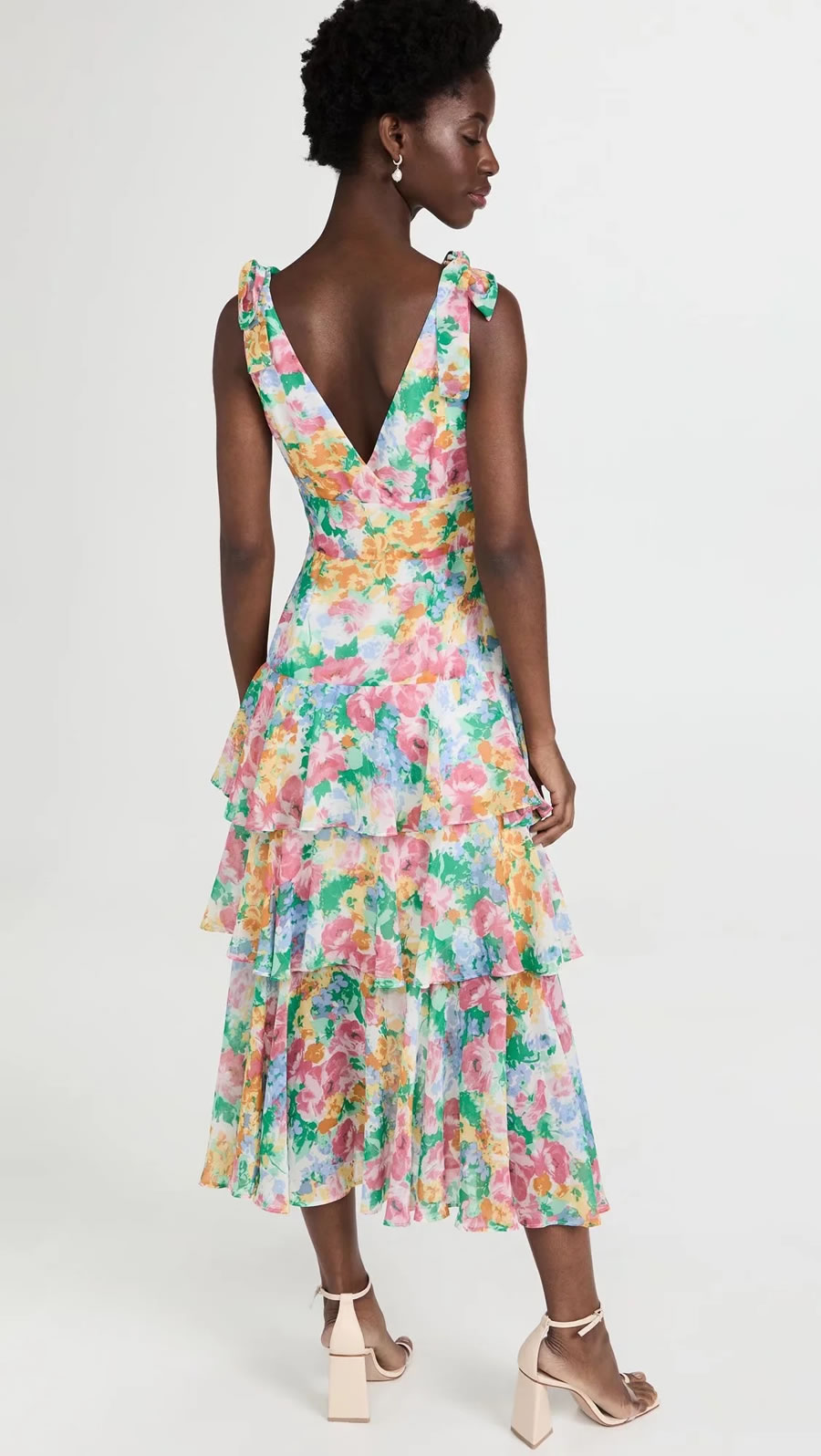 Fashion Printing Woven Print Layered Slip Dress,Long Dress