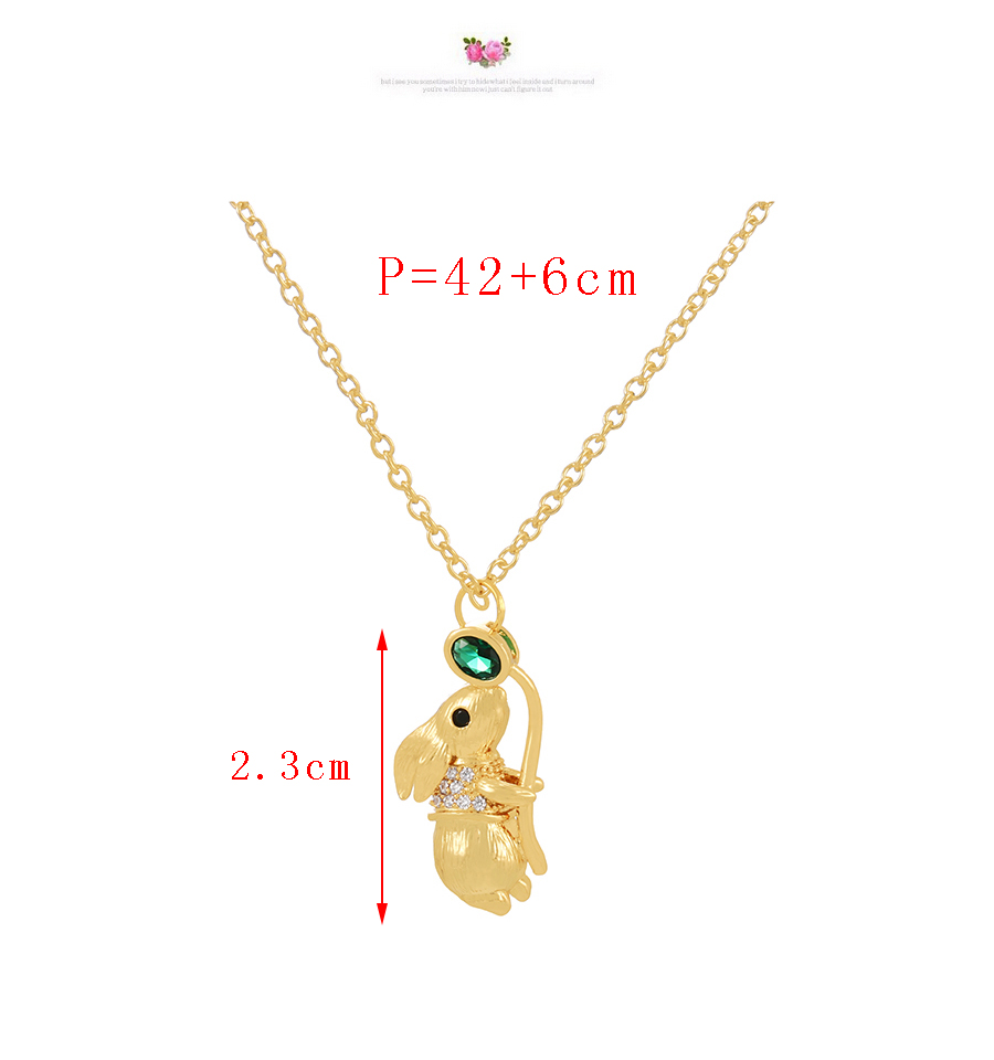Fashion Gold-3 Bronze Zircon Unicorn Pendant Necklace,Necklaces