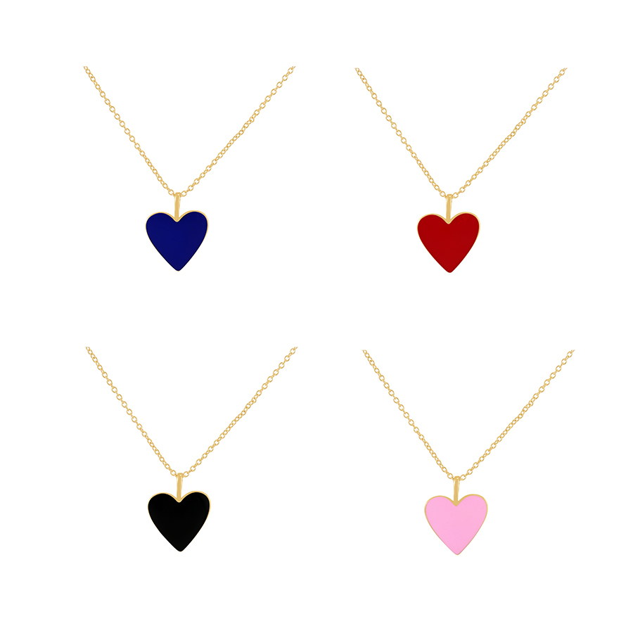 Fashion Black Bronze Heart Drip Pendant Necklace,Necklaces