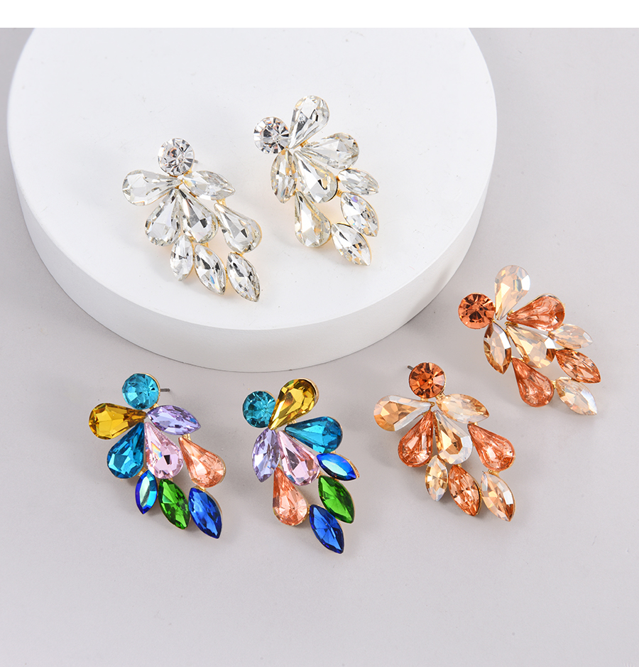 Fashion Color Alloy Diamond Drop Earrings,Stud Earrings