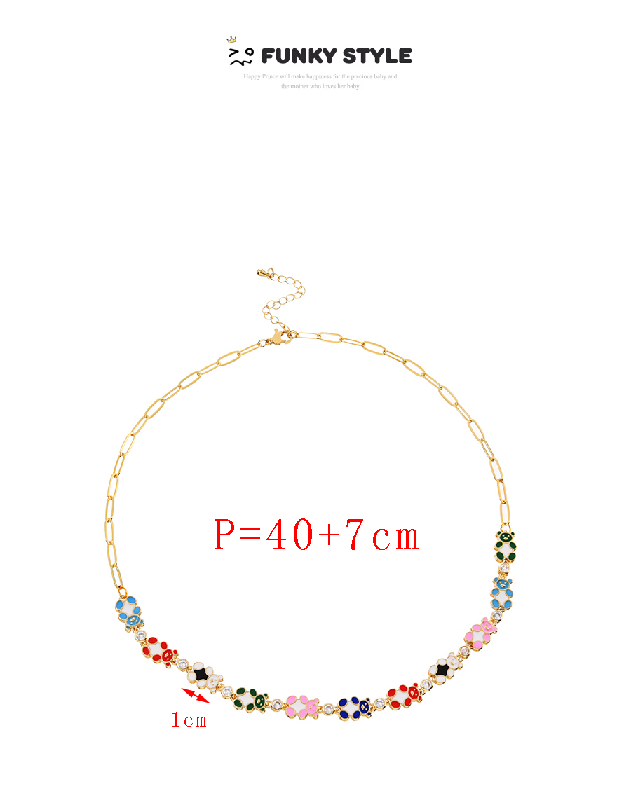 Fashion Color-5 Bronze Zircon Drip Oil Butterfly Chain Necklace,Necklaces