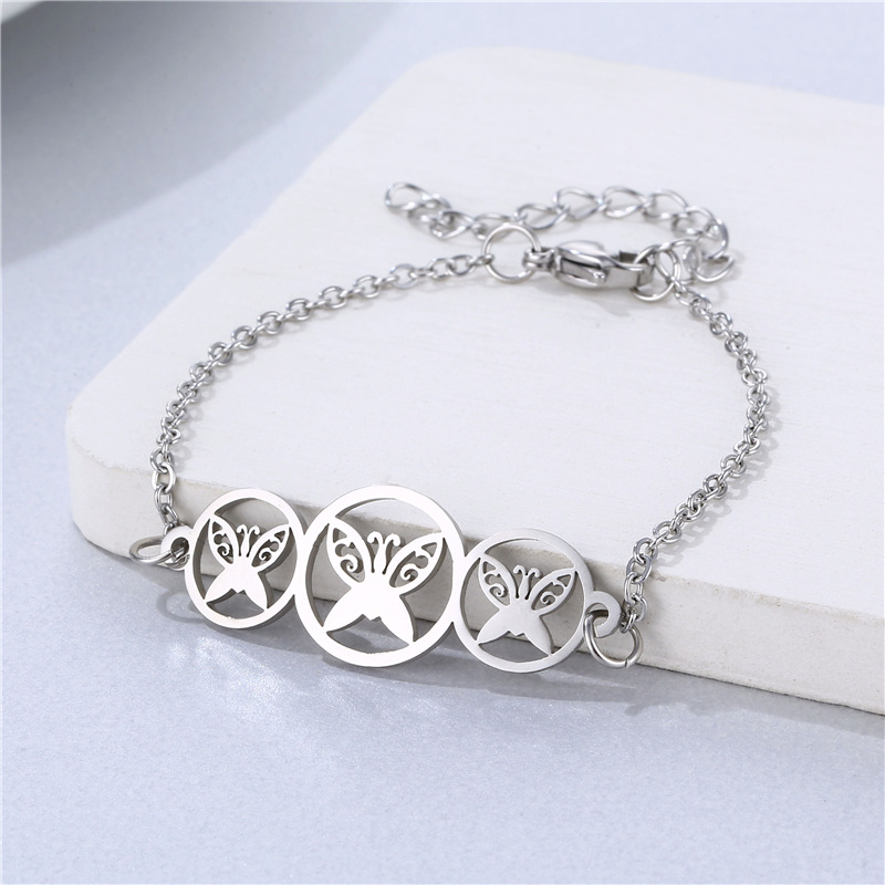 Fashion Silver Stainless Steel Cutout Butterfly Bracelet,Bracelets