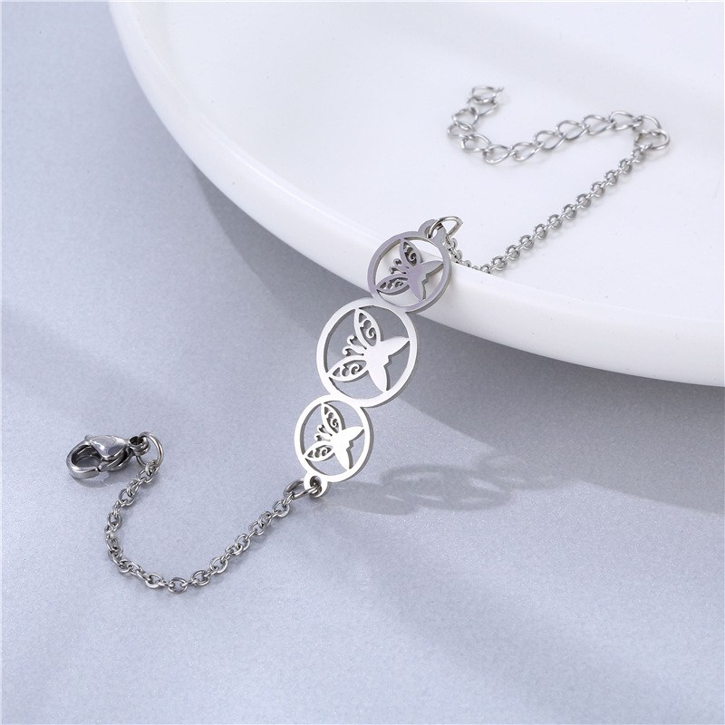 Fashion Silver Stainless Steel Cutout Butterfly Bracelet,Bracelets