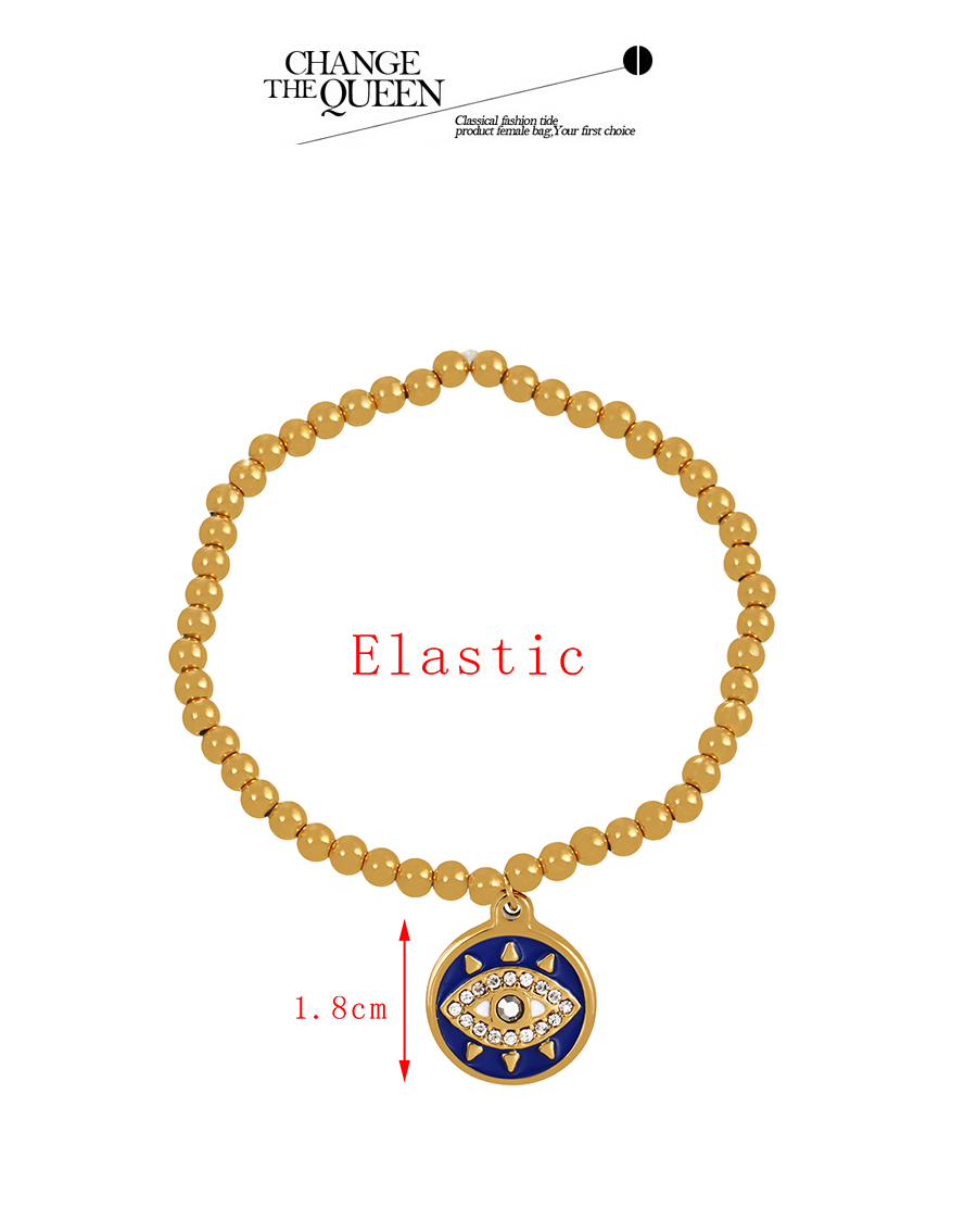 Fashion Gold-2 Titanium Round Eye Pendant Beaded Bracelet,Bracelets