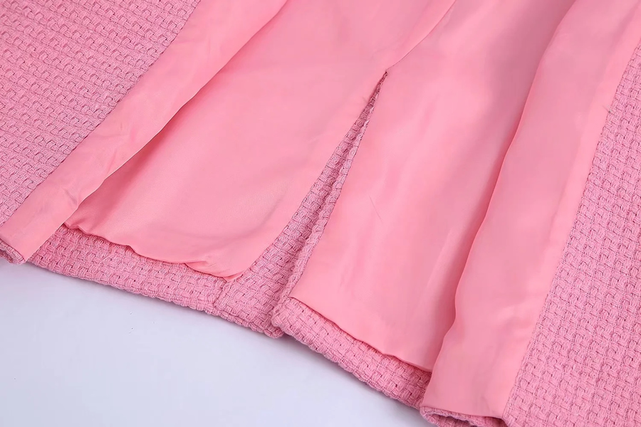Fashion Pink Textured Blazer,Coat-Jacket
