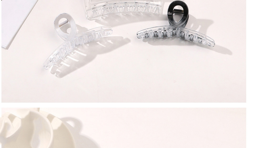 Fashion Gradient White Grab Clip-8.5cm Butterfly Plastic Gradient Gripper,Hair Claws