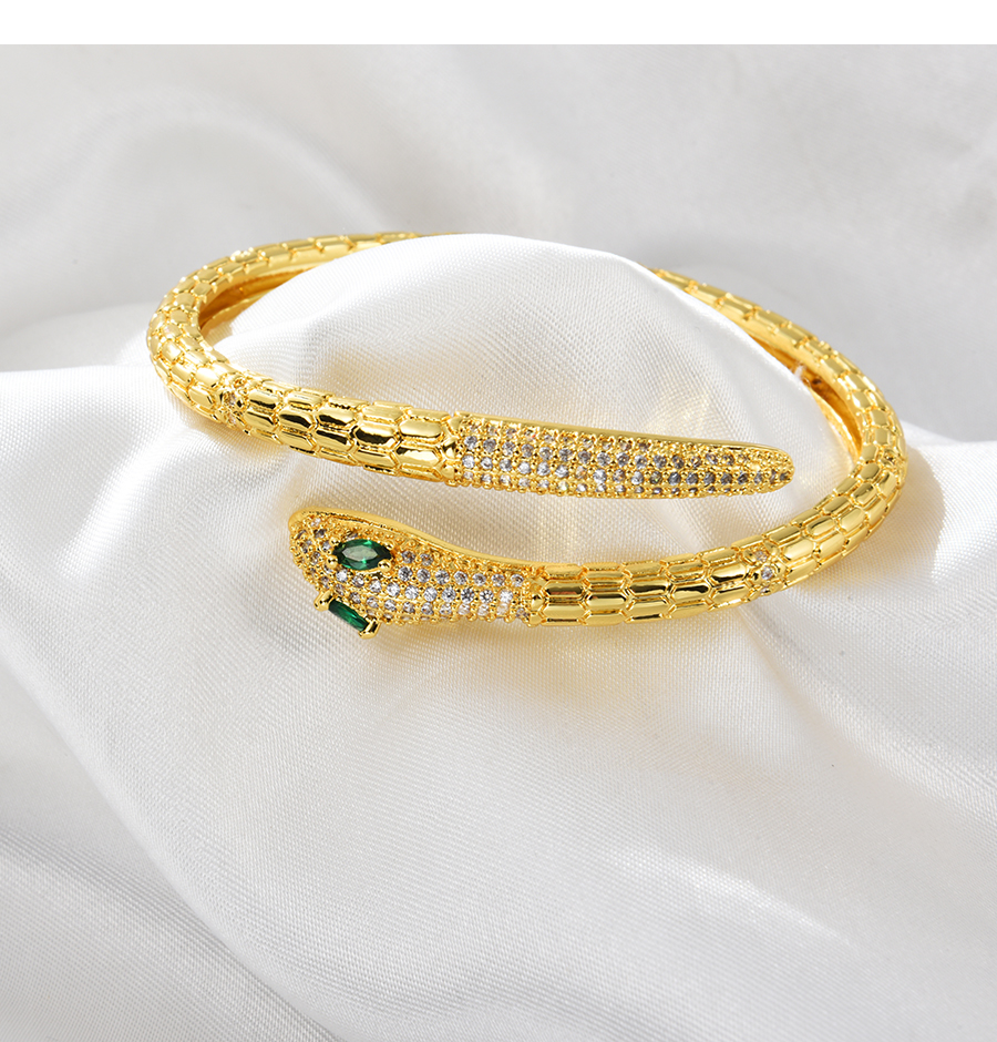 Fashion Gold Bronze Zircon Snake Bracelet,Bracelets
