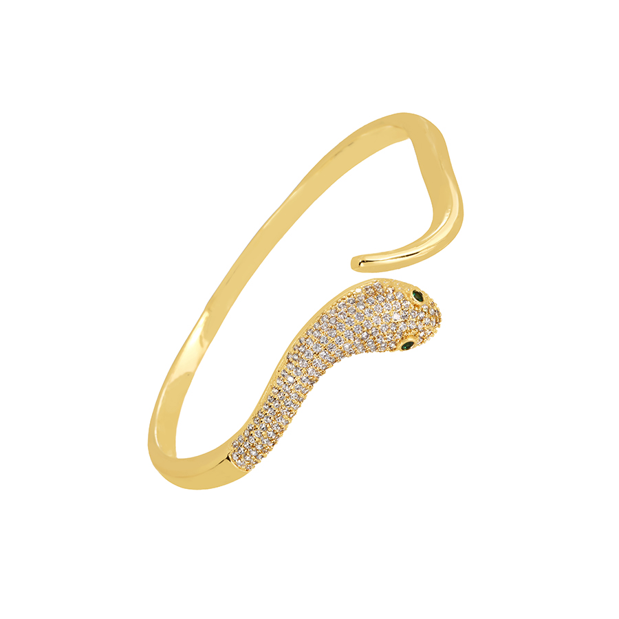 Fashion Gold-2 Bronze Zircon Snake Bracelet,Bracelets