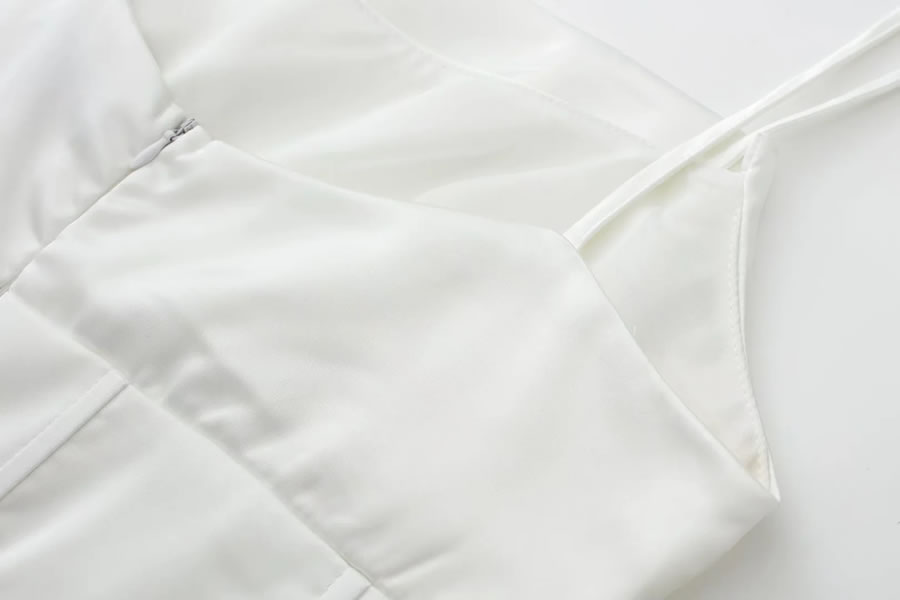 Fashion White Silk Satin Slip Dress,Mini & Short Dresses