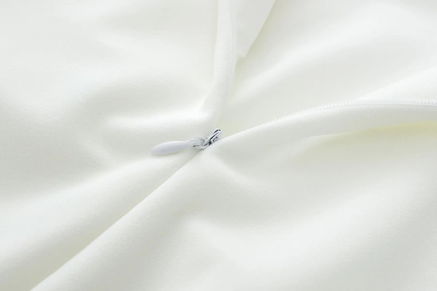 Fashion White Solid Color Drawstring Slip Dress,Long Dress