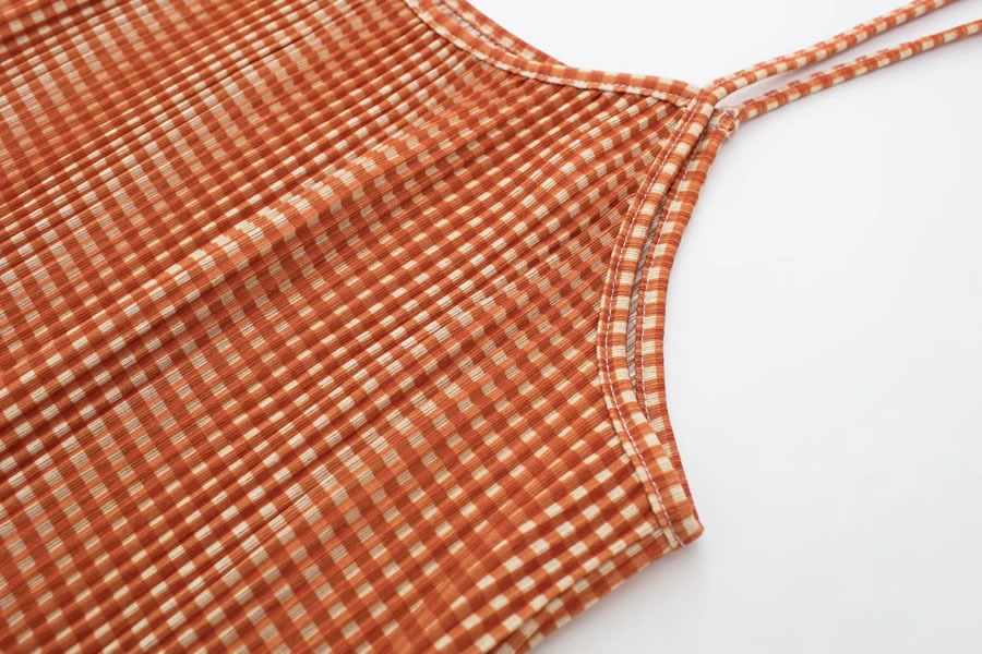 Fashion Orange Geometric Print Slip Dress,Long Dress