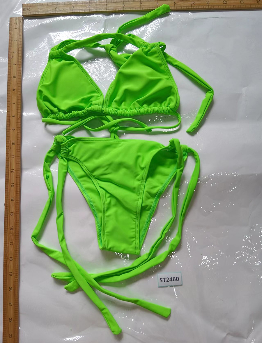 Fashion Green Halterneck Lace-up Swimsuit,Bikini Sets