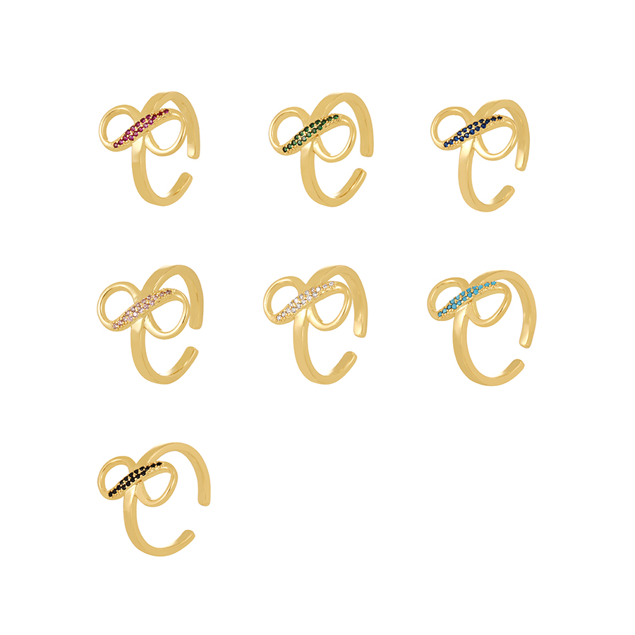 Fashion Black Copper Set Zircon Figure 8 Ring,Rings