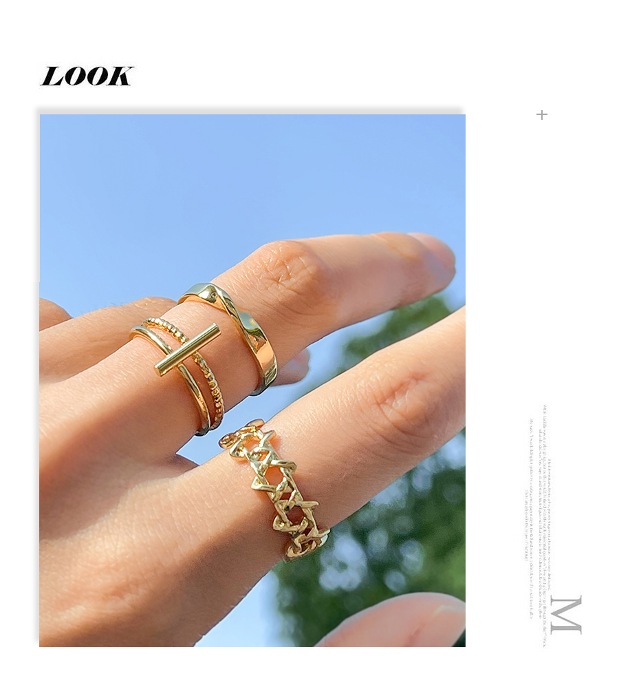 Fashion Gold-2 Copper Geometric Ring,Rings