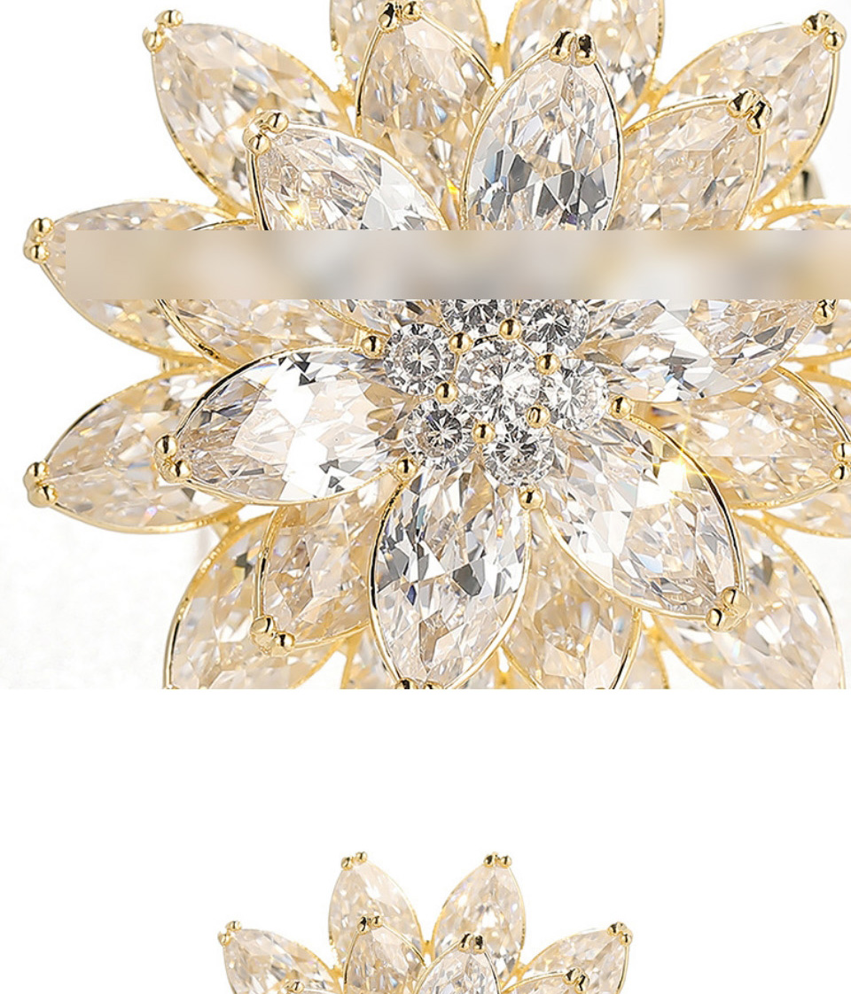 Fashion Gold Copper Diamond Crystal Snow Brooch,Korean Brooches