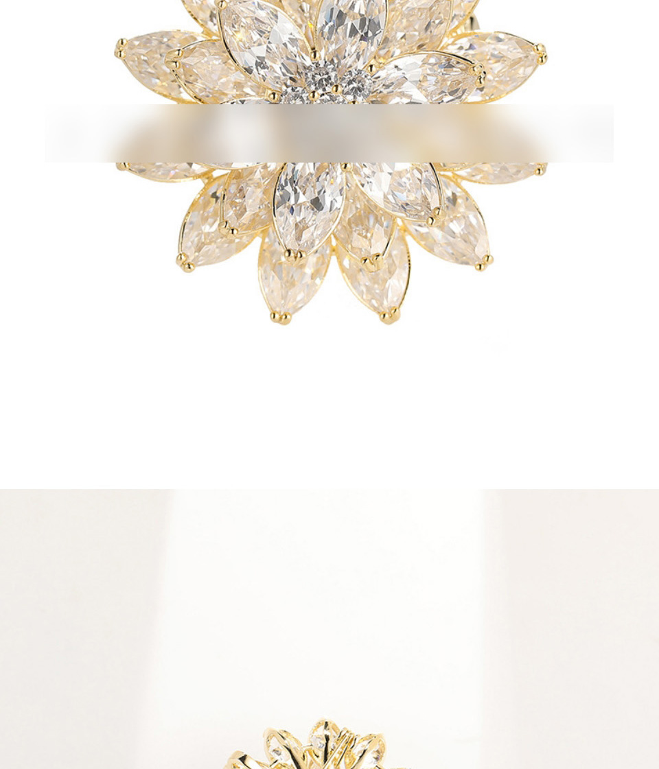 Fashion Gold Copper Diamond Crystal Snow Brooch,Korean Brooches