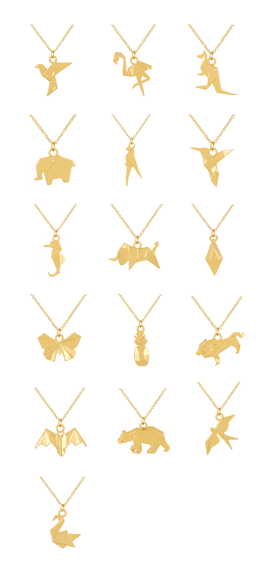 Fashion Golden 5 Copper Animal Pendant Necklace,Necklaces