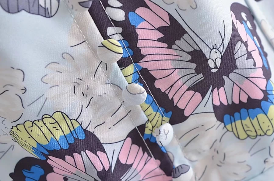 Fashion Printing Butterfly Print Irregular Pleated Slip Dress,Mini & Short Dresses