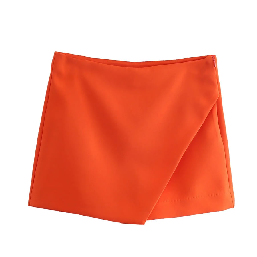 Fashion Black Solid Color Asymmetric Culottes,Skirts