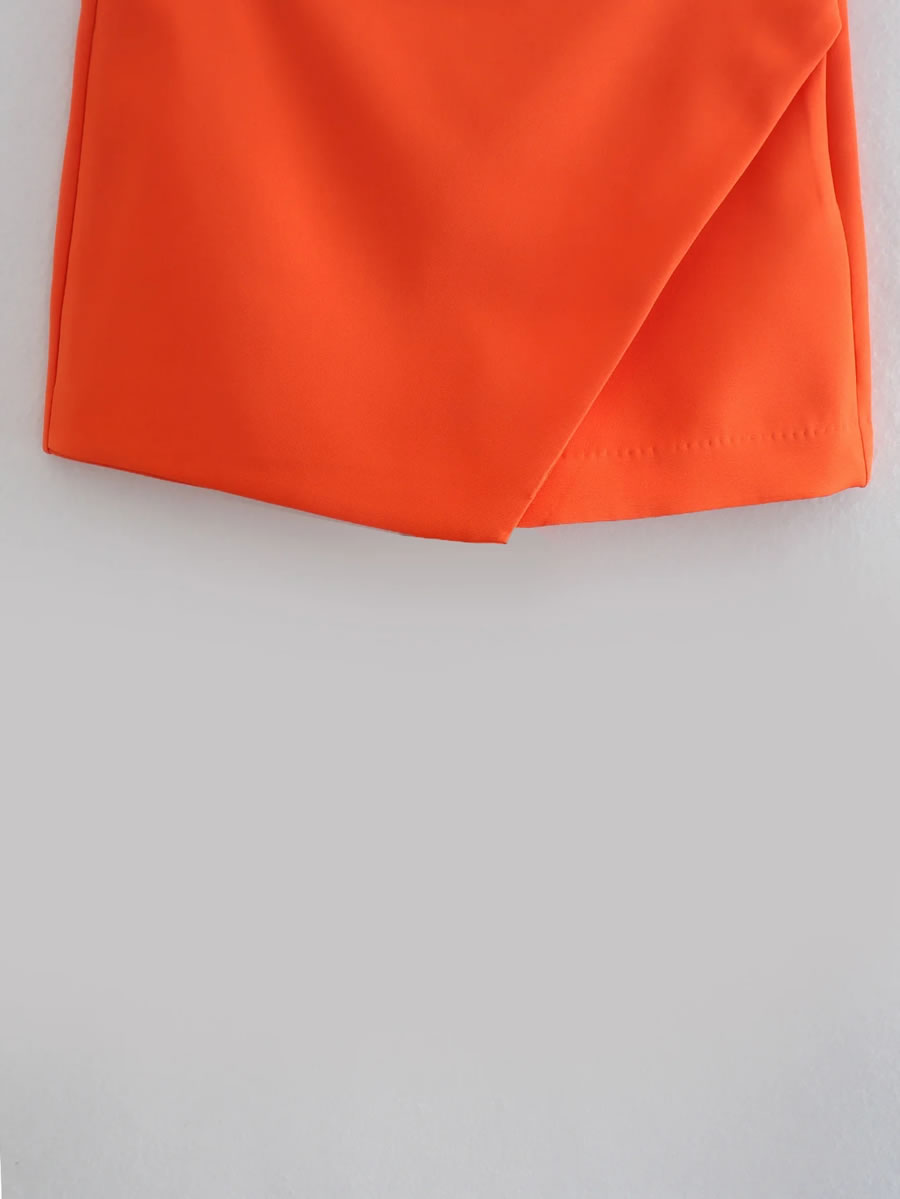 Fashion Orange Solid Color Asymmetric Culottes,Skirts