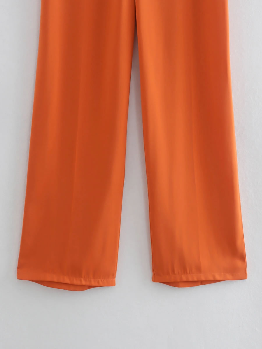 Fashion Orange Solid Flared Trousers,Pants