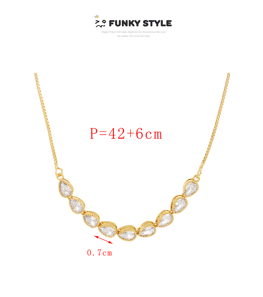 Fashion Gold Bronze Zircon Drop Necklace,Necklaces