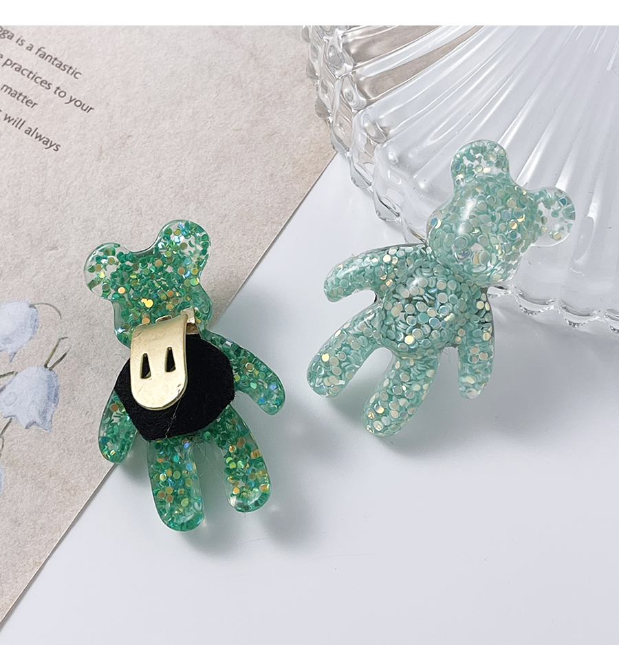 Fashion Green Resin Sequins Bear Copper Buckle Non-woven Shoe Buckle,Household goods