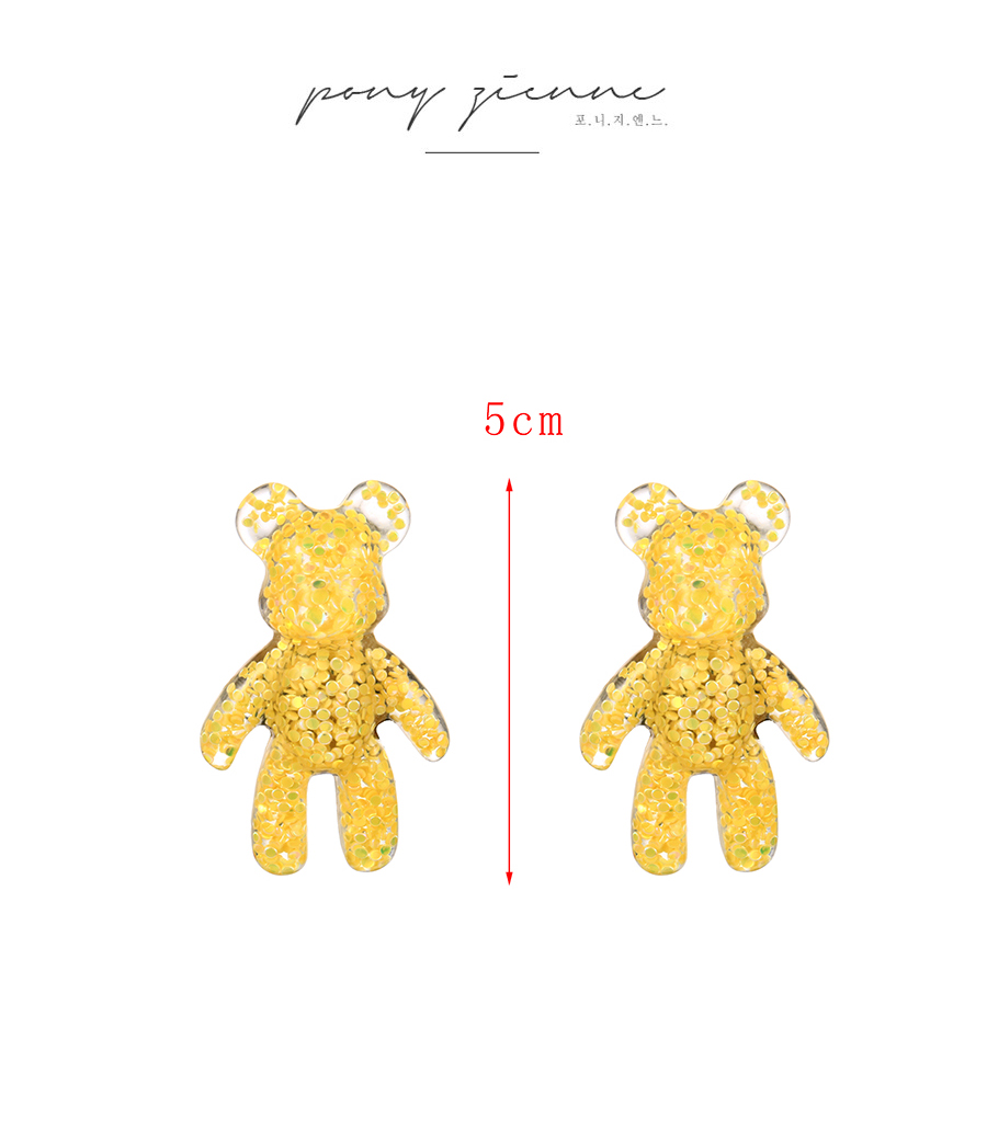 Fashion Lake Blue Resin Sequins Bear Copper Buckle Non-woven Shoe Buckle,Household goods