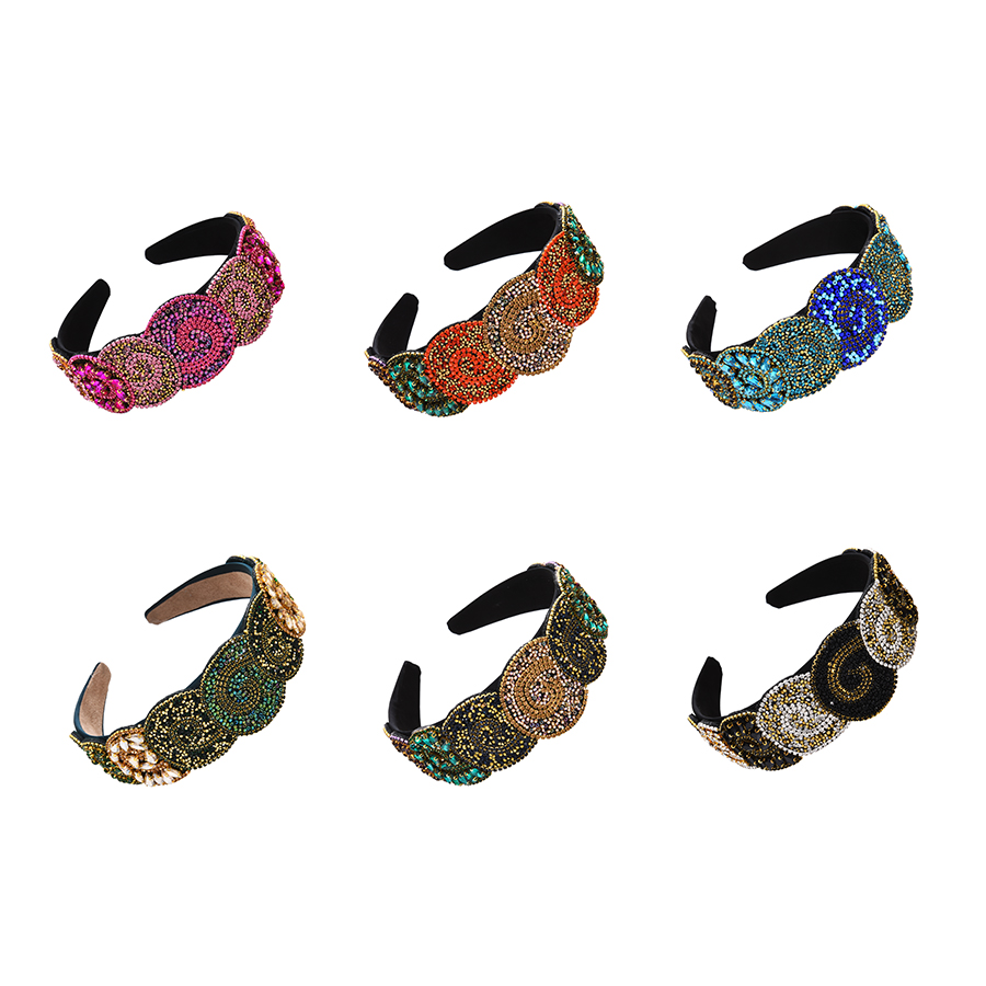 Fashion Color 7 Fabric Alloy Diamond Thread Round Headband,Head Band