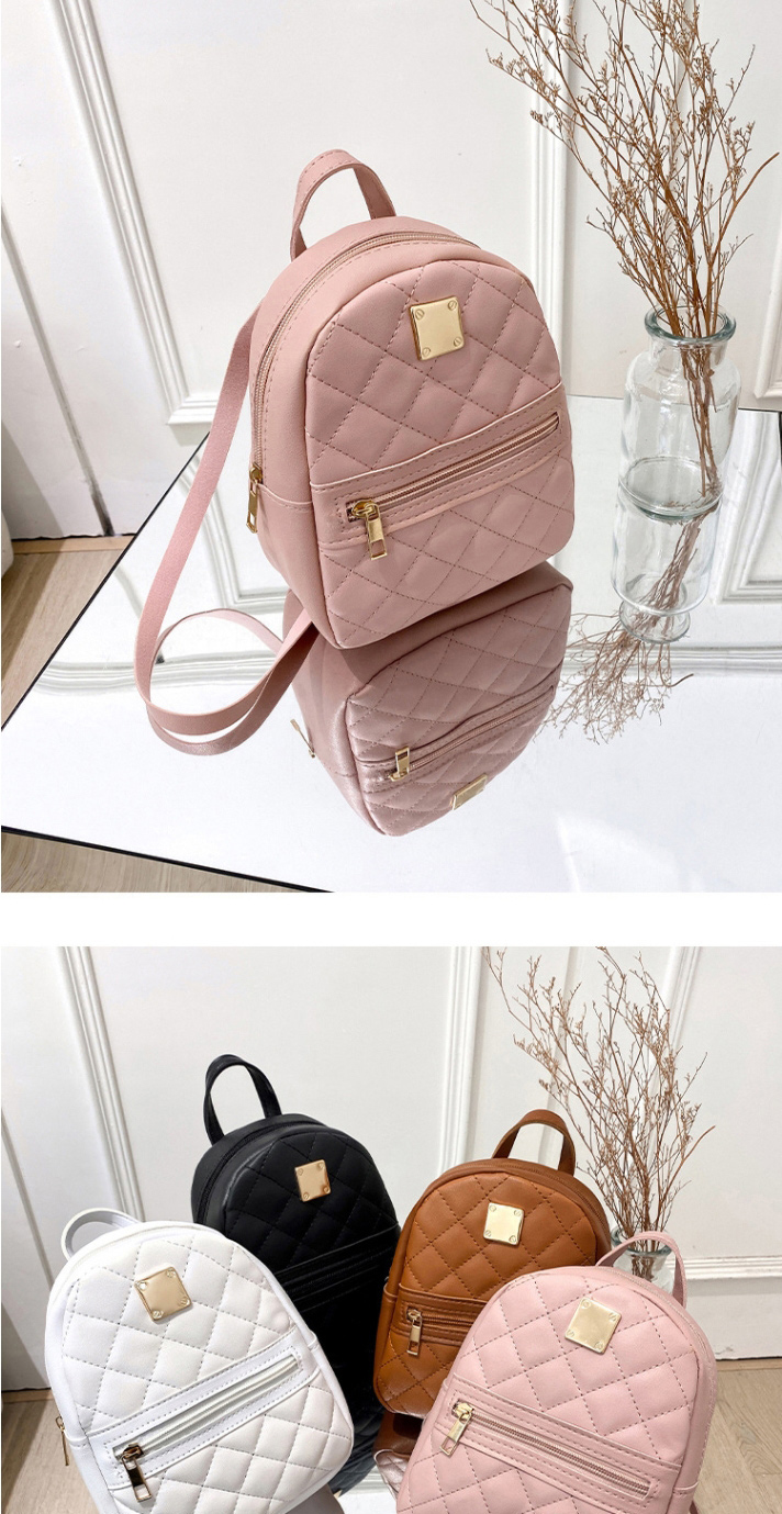 Fashion Pink Pu Lingge Large Capacity Backpack,Backpack