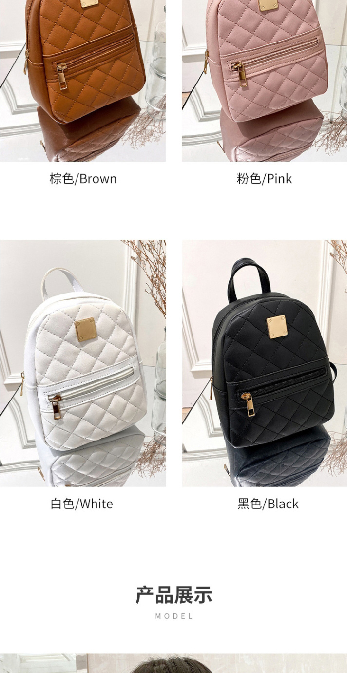 Fashion White Pu Lingge Large Capacity Backpack,Backpack