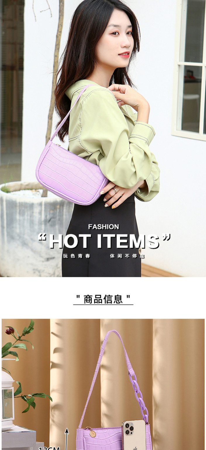 Fashion Pink Pu Crocodile Print Shoulder Bag,Messenger bags