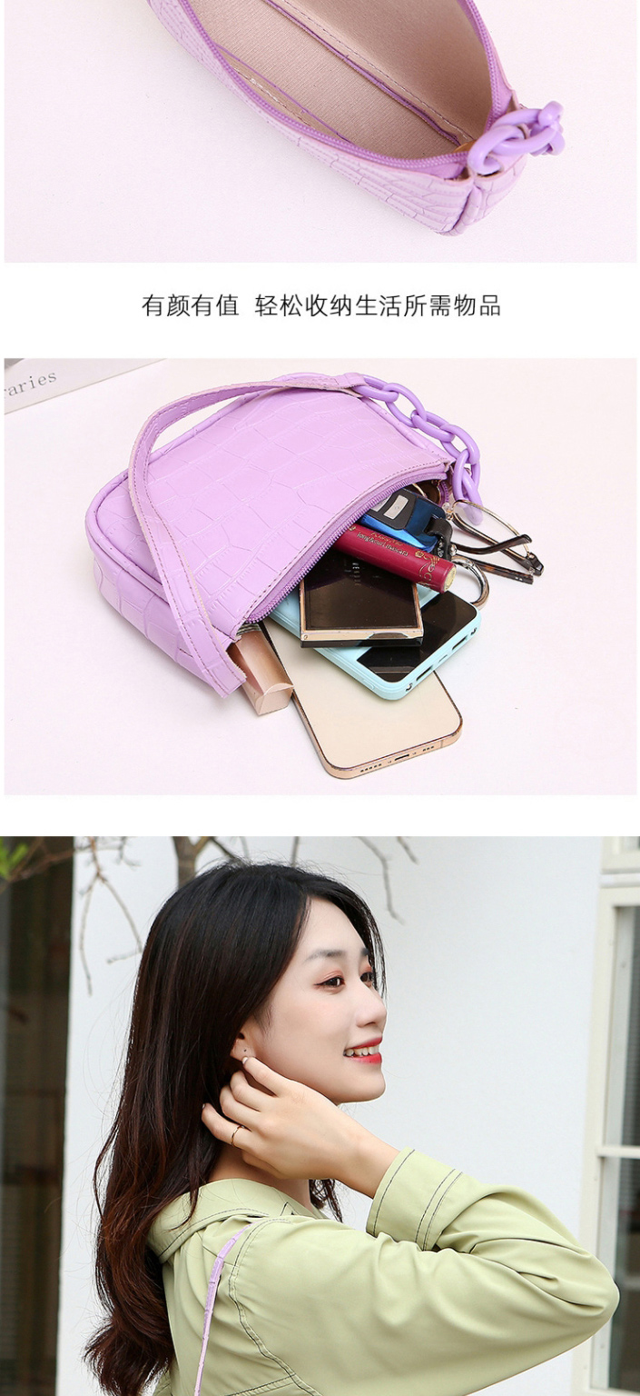Fashion Purple Pu Crocodile Print Shoulder Bag,Messenger bags