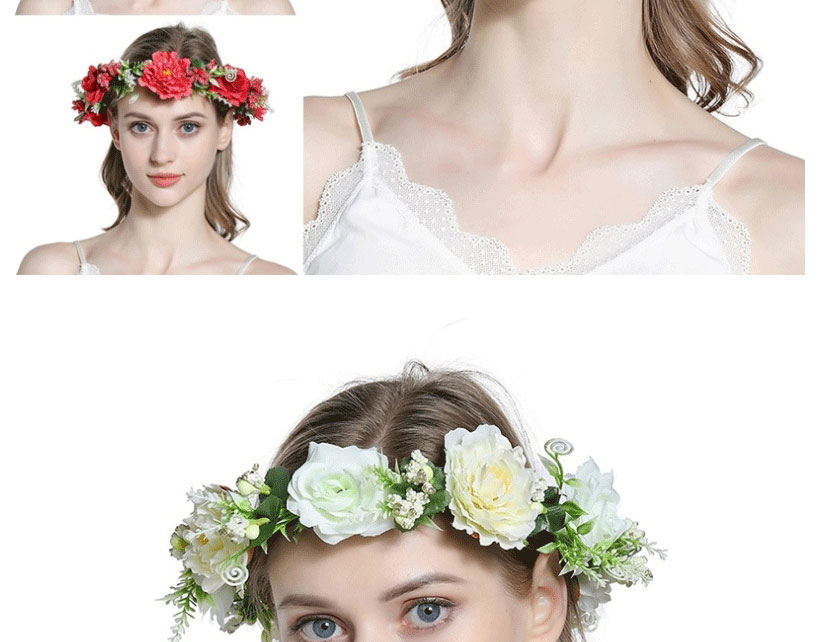 Fashion White Simulation Fabric Wreath,Head Band