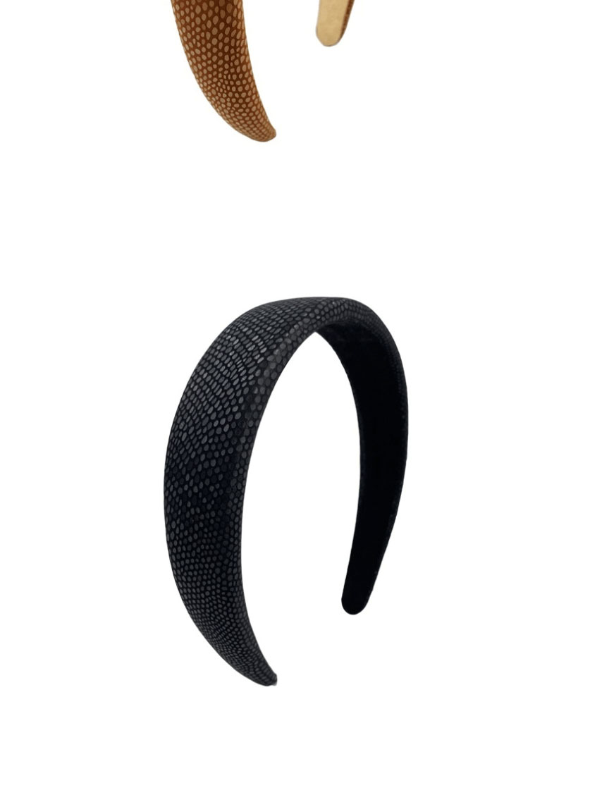 Fashion Brown Pu Leather Sponge Snake Pattern Wide-brimmed Headband,Head Band